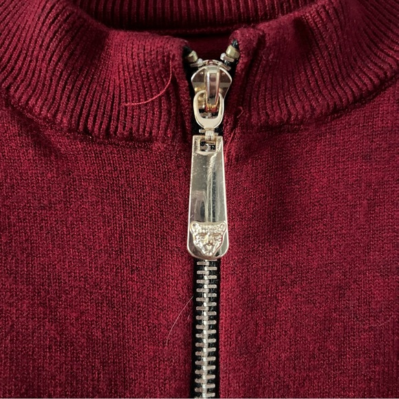 Red Knit Zip Down Sweater, Tag Missing - size small / medium, Soft Material - Picture 2 of 3